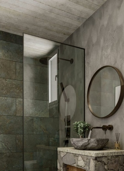 The modern bathroom that features with Lana Villas - a new development from Pafilia.