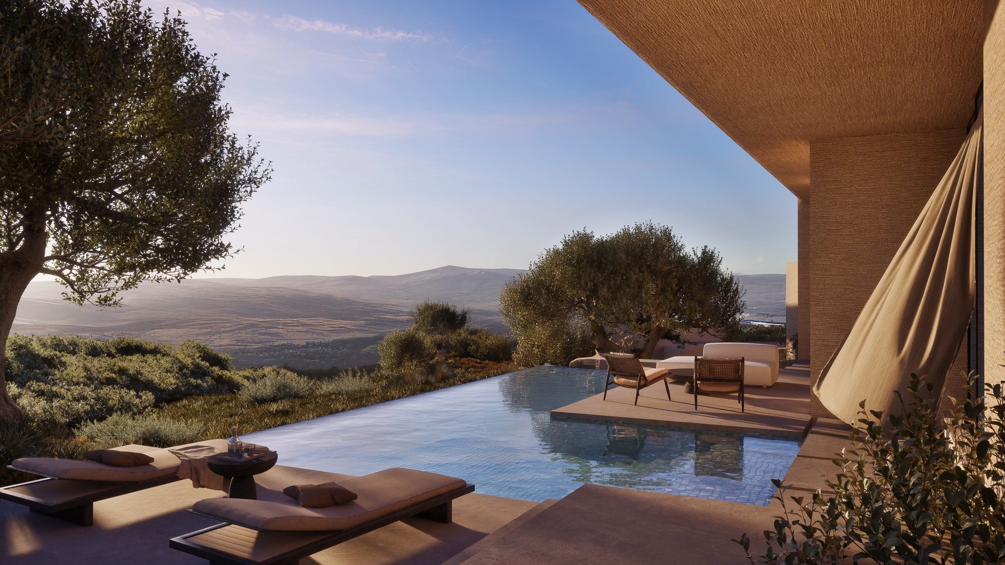 The mountai view from the Lofos neighbourhood currently in development at Minthis.